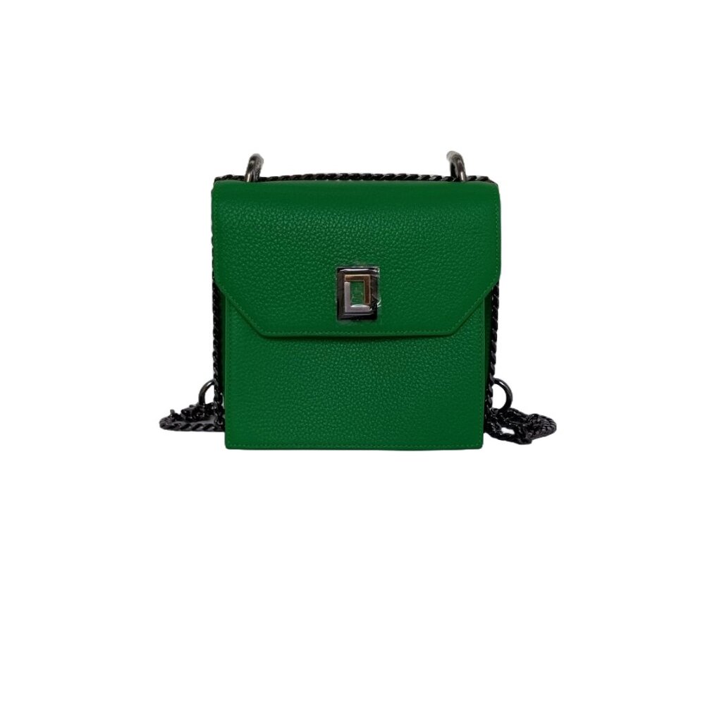 Origami Shoulder Bag Emerald Green Leather Handbag Luana Italy NWT
